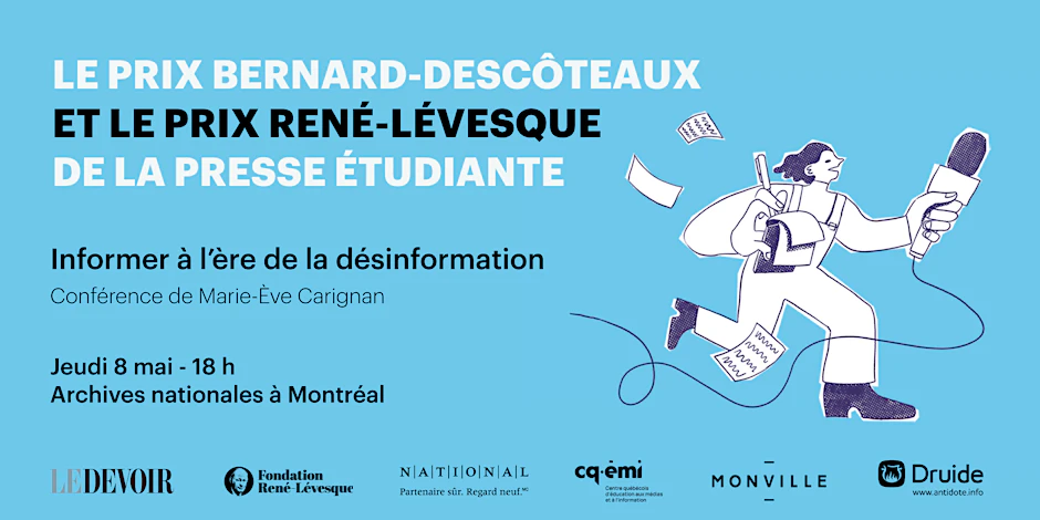 Student Press Awards ceremony - Le Devoir and the René-Lévesque Foundation