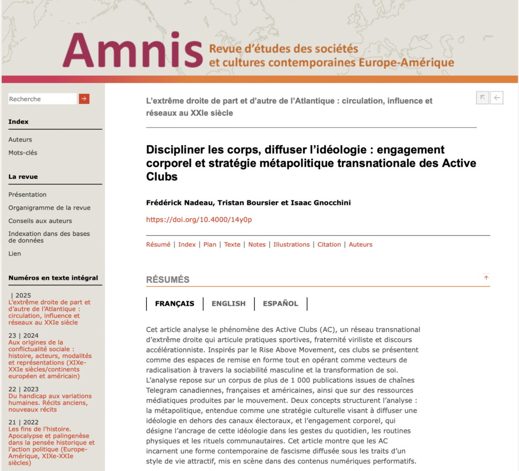 New publication in the Amnis journal