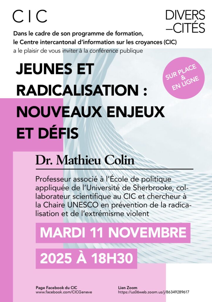 Conférence de Mathieu Colin au Centre d'information sur les croyances